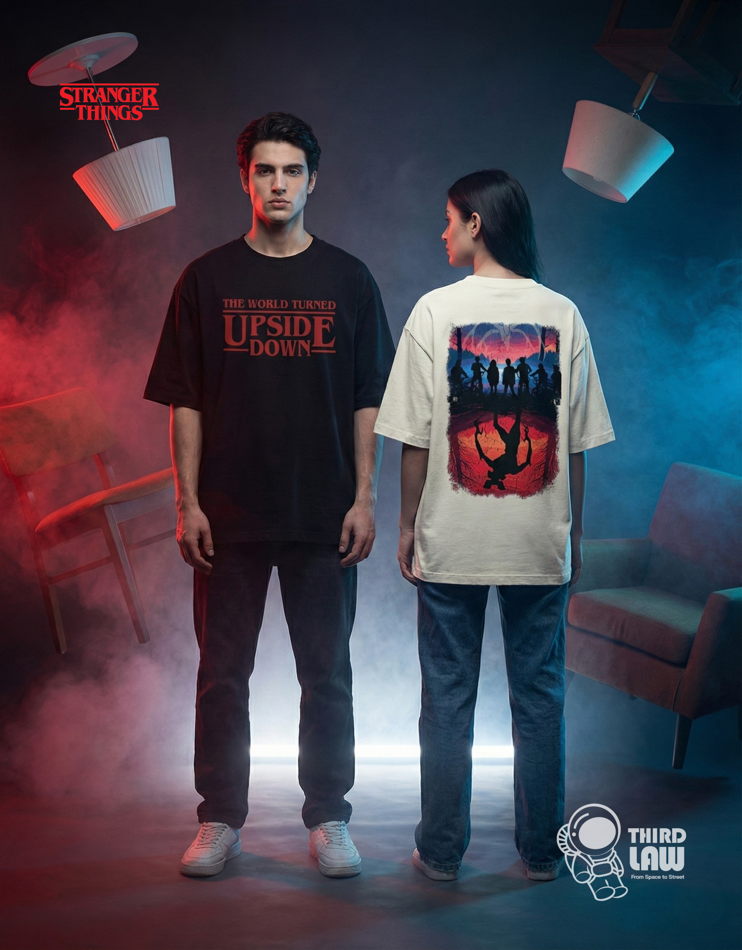 The World Turned Upside Down Unisex Oversized T-Shirt
