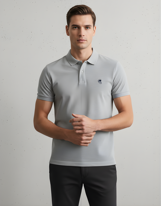 Grey Melange Men's Polo T-Shirt
