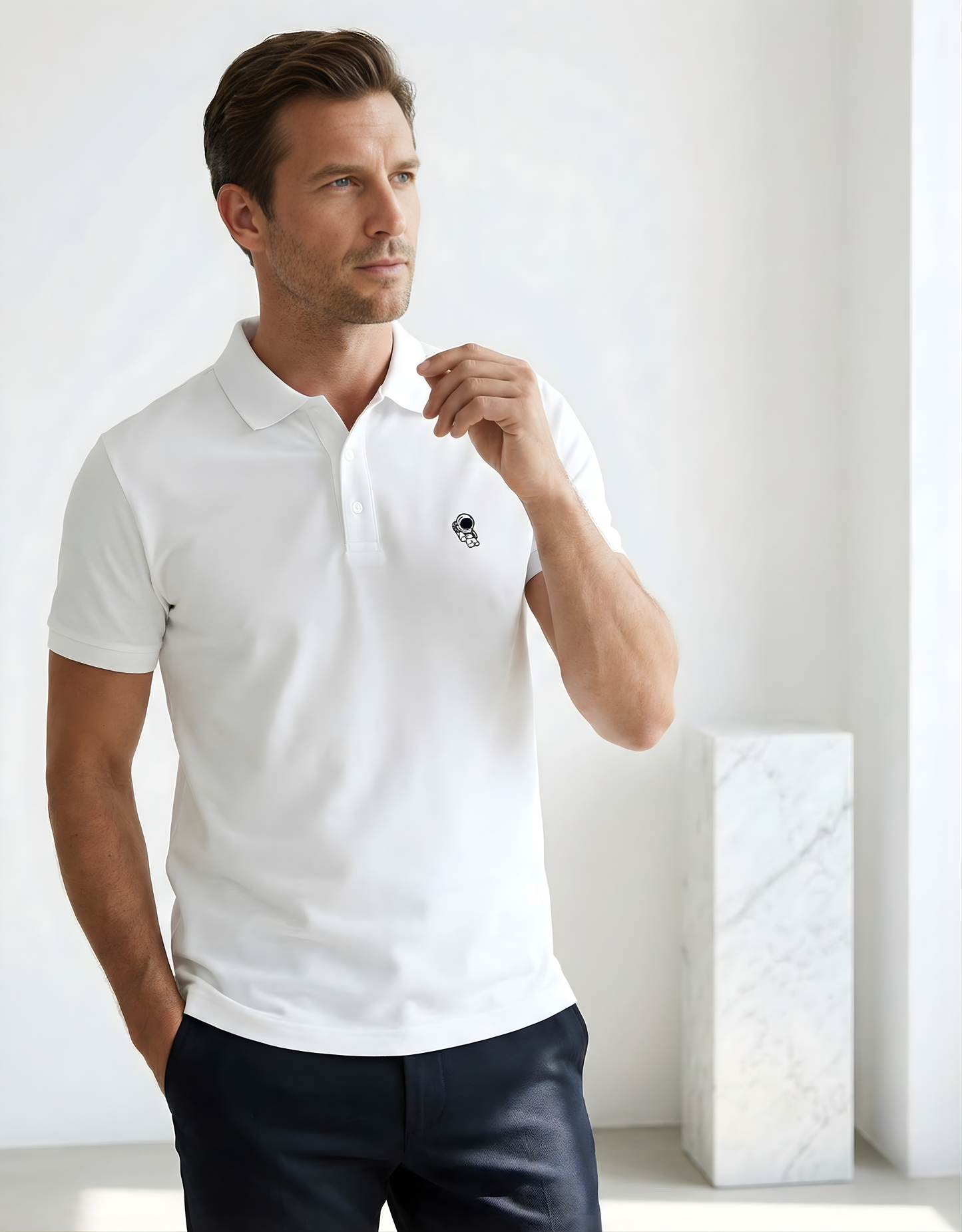 White Men's Polo T-Shirt