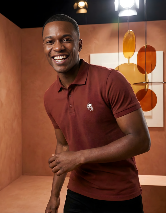 Brick Red Men's Polo T-Shirt