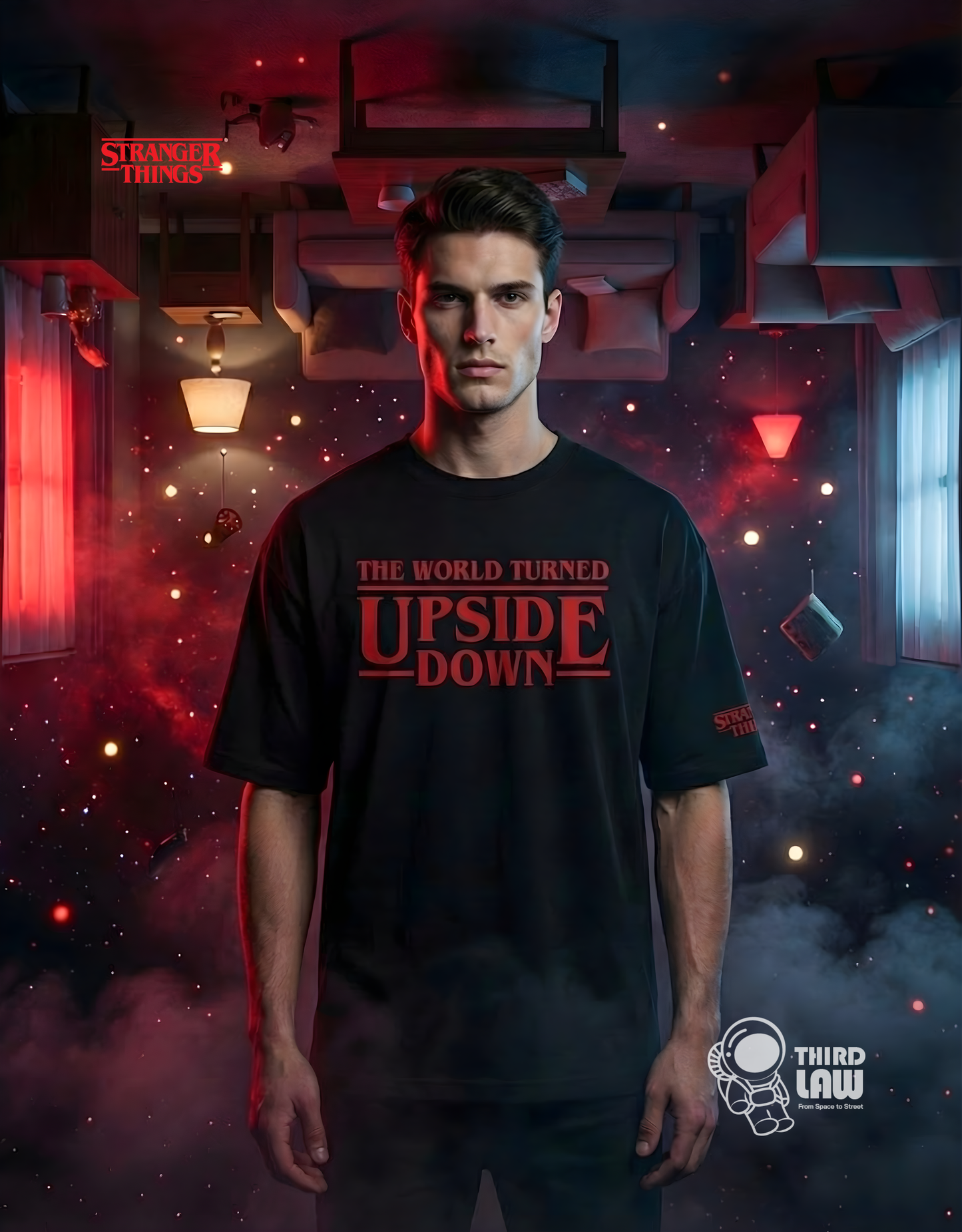 The World Turned Upside Down Unisex Oversized T-Shirt