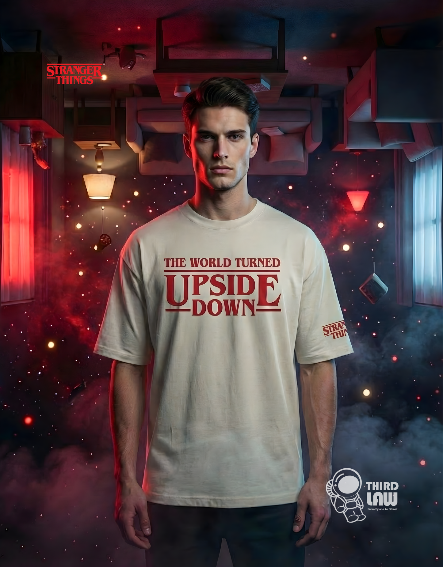 The World Turned Upside Down Unisex Oversized T-Shirt